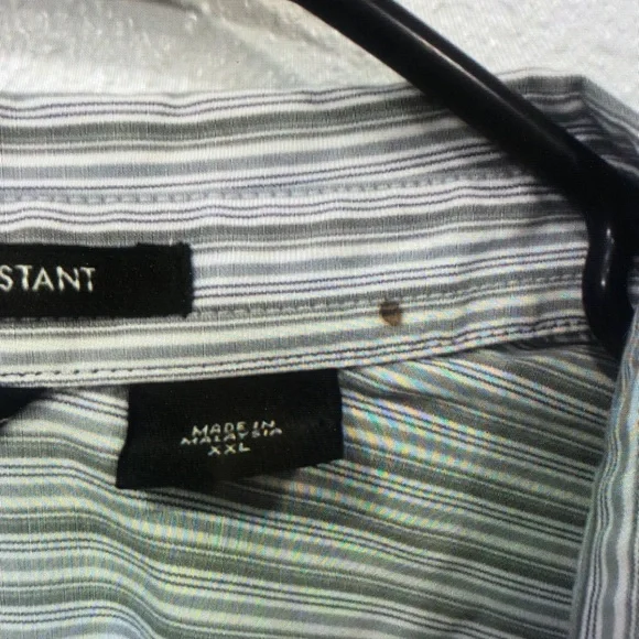 Men's Casual Striped Button-Up Shirt in Gray - Picture 7 of 9